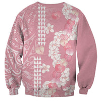 Soft Pink Hawaii Anthurium Plumeria Lei Sweatshirt