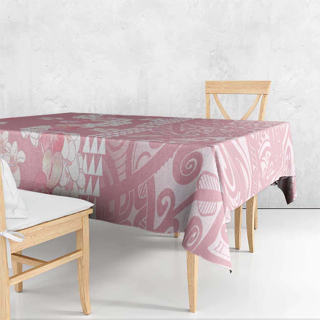 Soft Pink Hawaii Anthurium Plumeria Lei Tablecloth