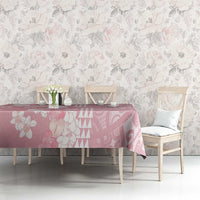 Soft Pink Hawaii Anthurium Plumeria Lei Tablecloth
