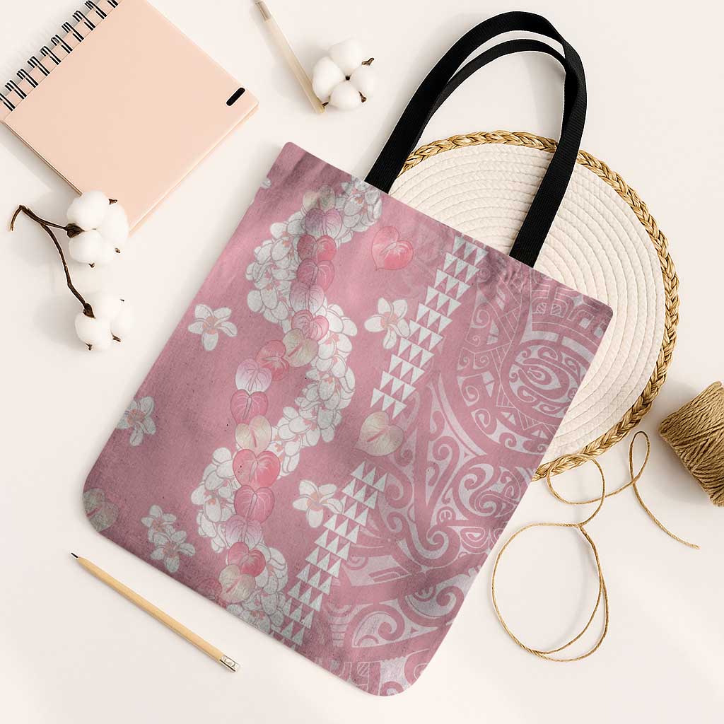 Soft Pink Hawaii Anthurium Plumeria Lei Tote Bag