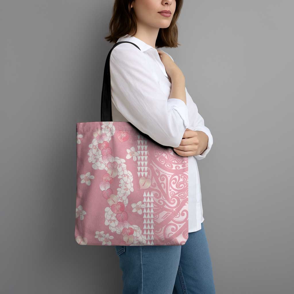 Soft Pink Hawaii Anthurium Plumeria Lei Tote Bag