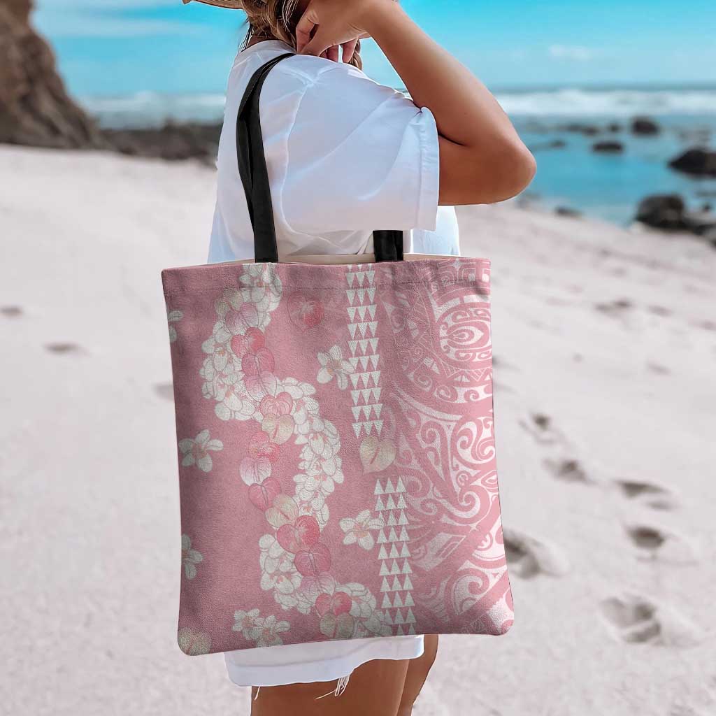 Soft Pink Hawaii Anthurium Plumeria Lei Tote Bag