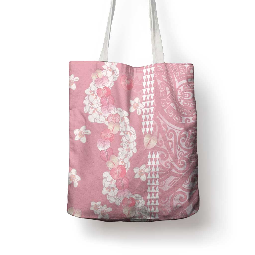 Soft Pink Hawaii Anthurium Plumeria Lei Tote Bag