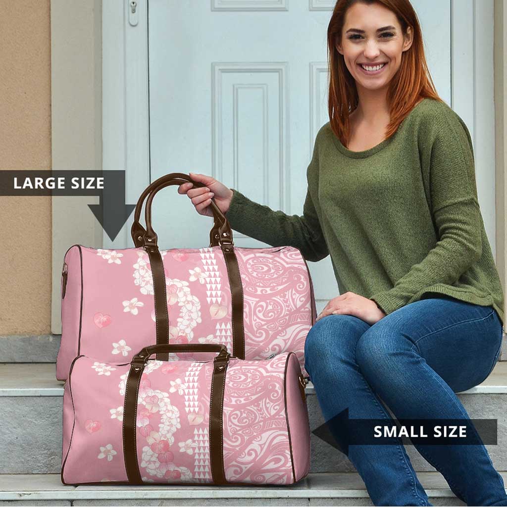 Soft Pink Hawaii Anthurium Plumeria Lei Travel Bag