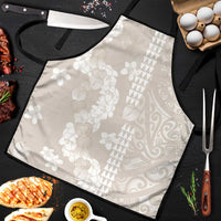 Suede Beige Hawaii Anthurium Plumeria Lei Apron