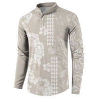 Suede Beige Hawaii Anthurium Plumeria Lei Button Sweatshirt