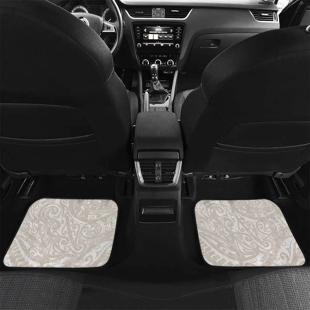 Suede Beige Hawaii Anthurium Plumeria Lei Car Mats