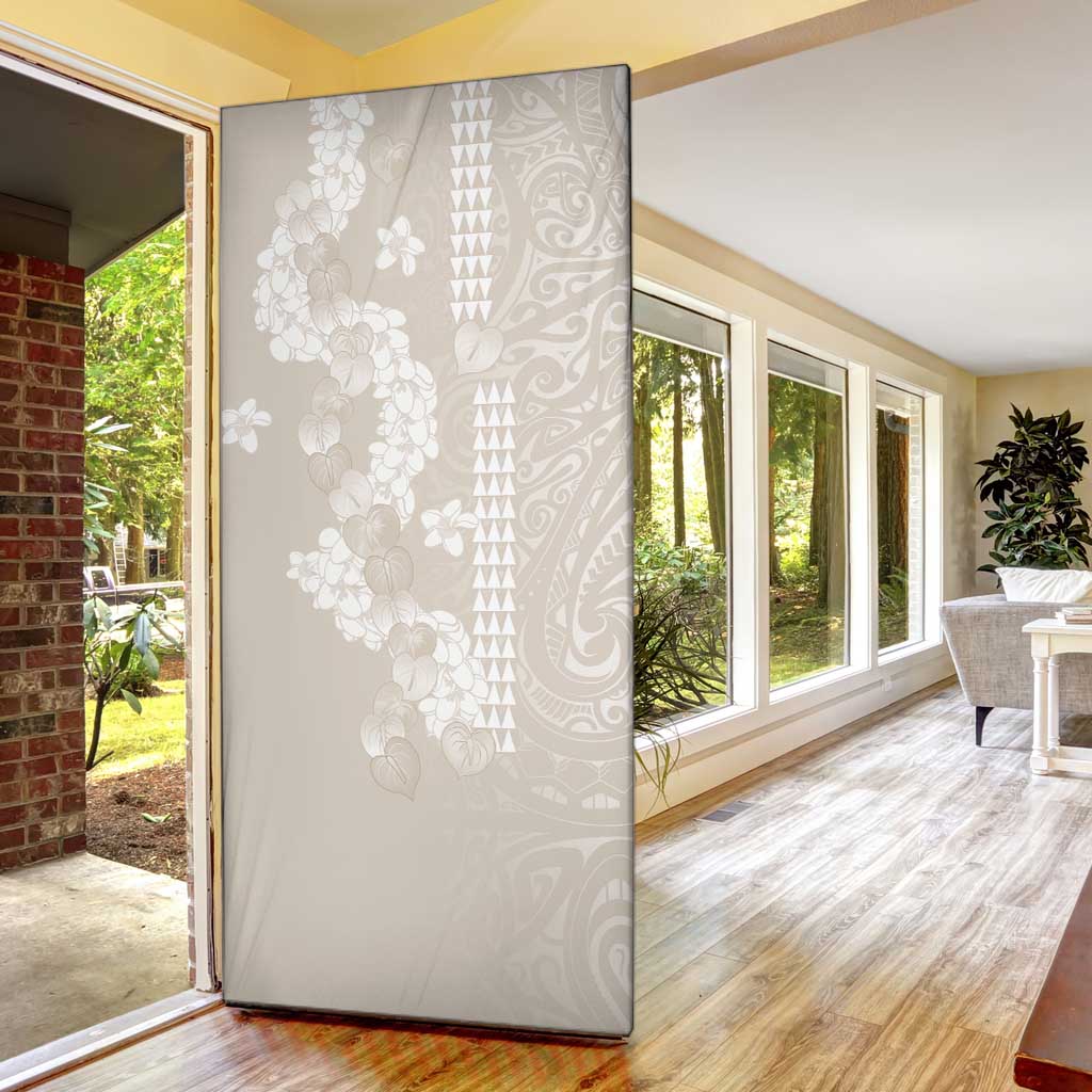 Suede Beige Hawaii Anthurium Plumeria Lei Door Cover
