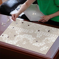 Suede Beige Hawaii Anthurium Plumeria Lei Puzzle