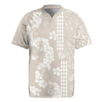 Suede Beige Hawaii Anthurium Plumeria Lei Rugby Jersey