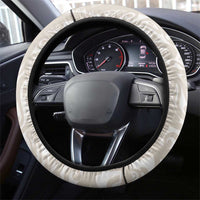 Suede Beige Hawaii Anthurium Plumeria Lei Steering Wheel Cover