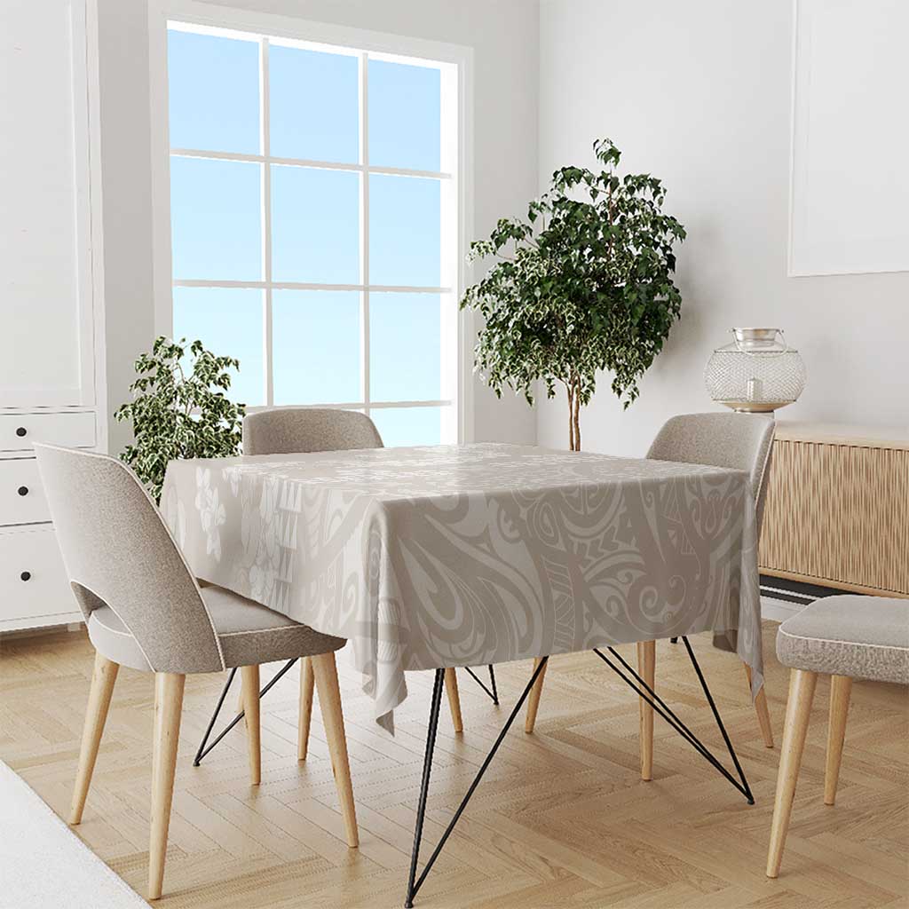 Suede Beige Hawaii Anthurium Plumeria Lei Tablecloth