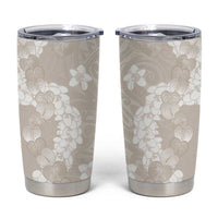 Suede Beige Hawaii Anthurium Plumeria Lei Tumbler Cup