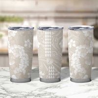 Suede Beige Hawaii Anthurium Plumeria Lei Tumbler Cup