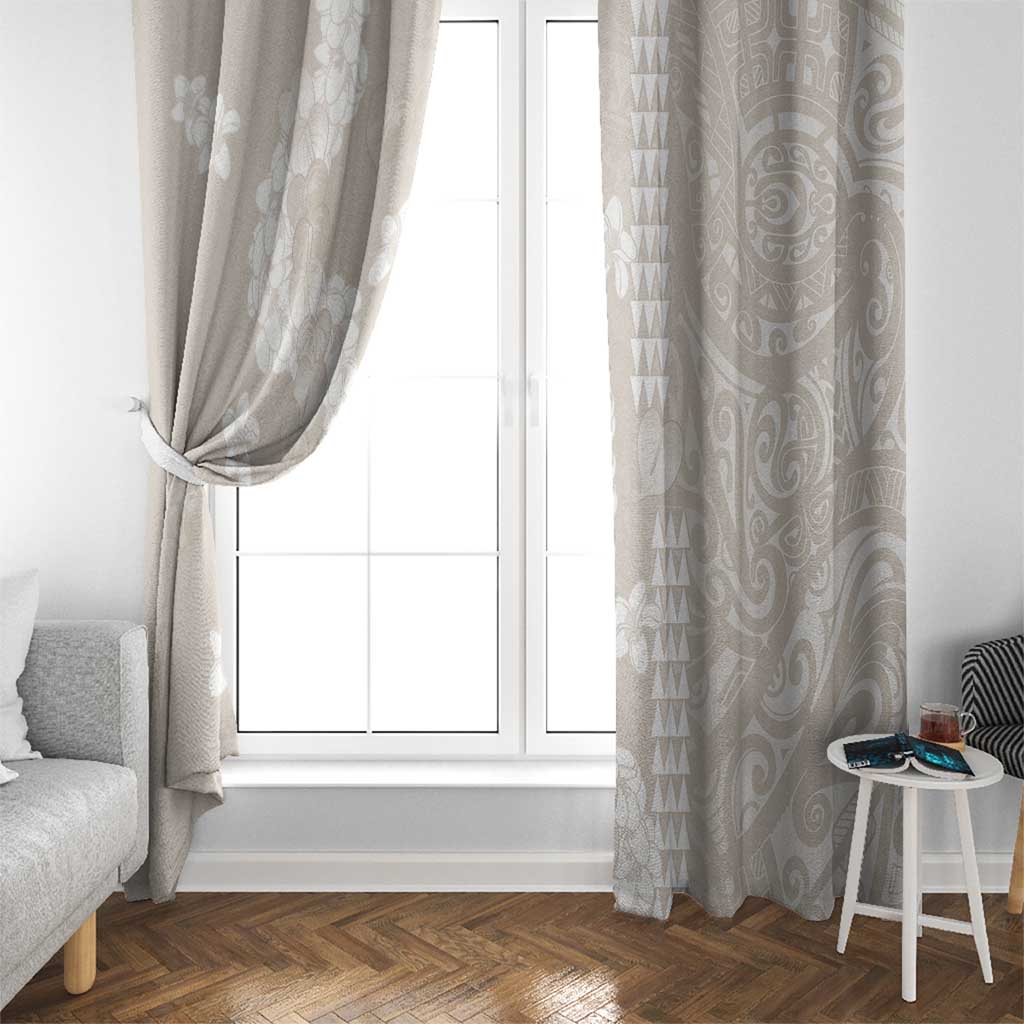 Suede Beige Hawaii Anthurium Plumeria Lei Window Curtain