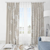 Suede Beige Hawaii Anthurium Plumeria Lei Window Curtain