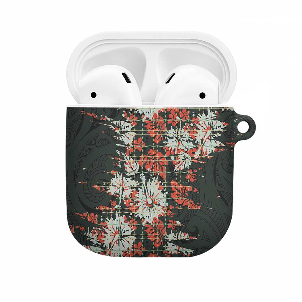 Hawaii Tartan With Hibiscus AirPods Case Polynesian Pattern Vintage