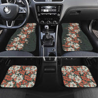 Hawaii Tartan With Hibiscus Car Mats Polynesian Pattern Vintage