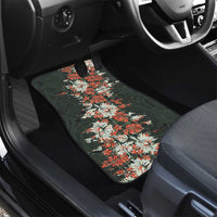 Hawaii Tartan With Hibiscus Car Mats Polynesian Pattern Vintage