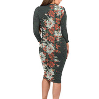 Hawaii Tartan With Hibiscus Family Matching Long Sleeve Bodycon Dress and Hawaiian Shirt Polynesian Pattern Vintage LT9 - Polynesian Pride