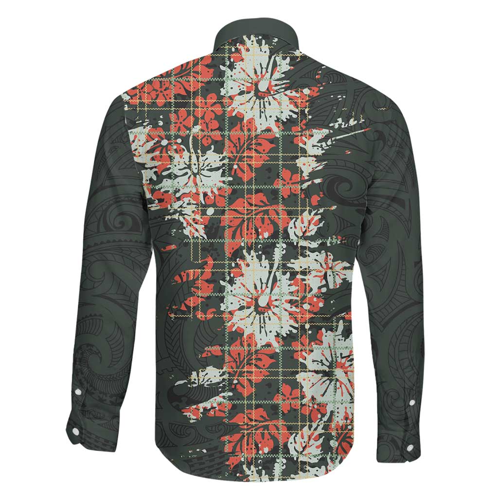 Hawaii Tartan With Hibiscus Family Matching Puletasi and Hawaiian Shirt Polynesian Pattern Vintage
