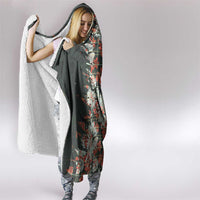 Hawaii Tartan With Hibiscus Hooded Blanket Polynesian Pattern Vintage