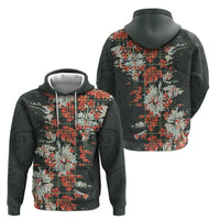 Hawaii Tartan With Hibiscus Hoodie Polynesian Pattern Vintage