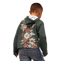 Hawaii Tartan With Hibiscus Kid Hoodie Polynesian Pattern Vintage