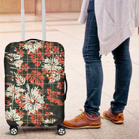 Hawaii Tartan With Hibiscus Luggage Cover Polynesian Pattern Vintage
