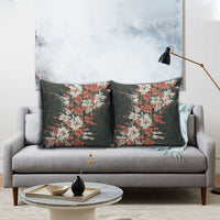 Hawaii Tartan With Hibiscus Pillow Cover Polynesian Pattern Vintage