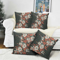 Hawaii Tartan With Hibiscus Pillow Cover Polynesian Pattern Vintage