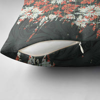 Hawaii Tartan With Hibiscus Pillow Cover Polynesian Pattern Vintage