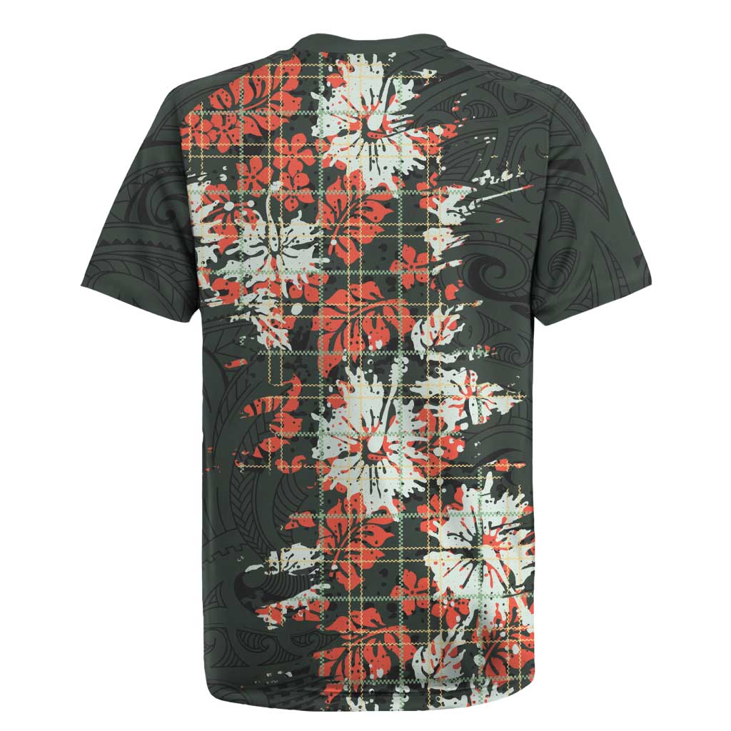 Hawaii Tartan With Hibiscus Rugby Jersey Polynesian Pattern Vintage