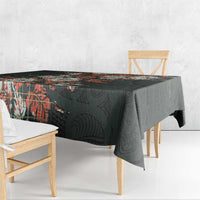 Hawaii Tartan With Hibiscus Tablecloth Polynesian Pattern Vintage