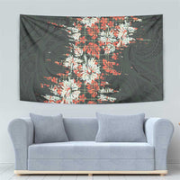 Hawaii Tartan With Hibiscus Tapestry Polynesian Pattern Vintage