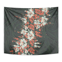 Hawaii Tartan With Hibiscus Tapestry Polynesian Pattern Vintage
