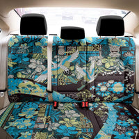 Japanese Hawaiian Crane Back Car Seat Cover Blue Tapa Patchwork Pattern