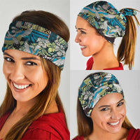 Japanese Hawaiian Crane Neck Gaiter Blue Tapa Patchwork Pattern