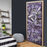 Japanese Hawaiian Crane Door Cover Purple Tapa Patchwork Pattern