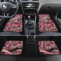 Japanese Hawaiian Crane Car Mats Soft Pink Tapa Patchwork Pattern