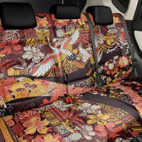 Japanese Hawaiian Crane Back Car Seat Cover Yellow Ochre Tapa Patchwork Pattern