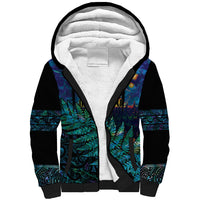 Matariki Te Tau Hou Maori Sherpa Hoodie New Zealand Silver Fern Night Starry Sky LT9 Unisex Black - Polynesian Pride