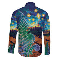 Personalised New Zealand Matariki Art Star Family Matching Long Sleeve Bodycon Dress and Hawaiian Shirt Koru Fern Night Starry Sky LT9 - Polynesian Pride