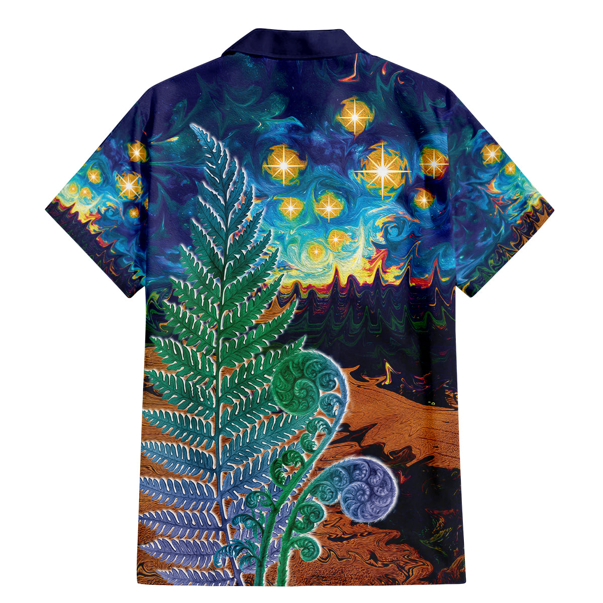 Personalised New Zealand Matariki Art Star Family Matching Mermaid Dress and Hawaiian Shirt Koru Fern Night Starry Sky LT9 - Polynesian Pride