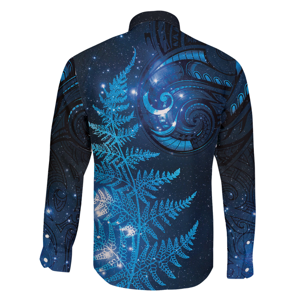New Zealand Matariki Family Matching Mermaid Dress and Hawaiian Shirt Blue Milky Way Stars Night Sky LT9 - Polynesian Pride