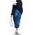 New Zealand Matariki Family Matching Off The Shoulder Long Sleeve Dress and Hawaiian Shirt Blue Milky Way Stars Night Sky