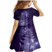 New Zealand Matariki Family Matching Mermaid Dress and Hawaiian Shirt Purple Milky Way Stars Night Sky LT9 - Polynesian Pride