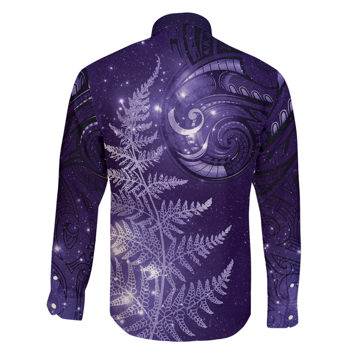 New Zealand Matariki Family Matching Puletasi and Hawaiian Shirt Purple Milky Way Stars Night Sky LT9 - Polynesian Pride