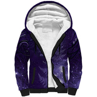 New Zealand Matariki Sherpa Hoodie Purple Milky Way Stars Night Sky LT9 Unisex Purple - Polynesian Pride