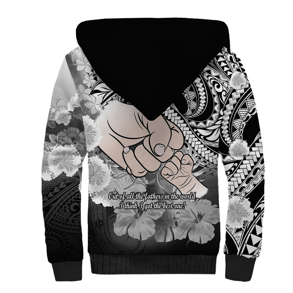 Polynesian Pride Happy Father Day Sherpa Hoodie I Love You Dad - Polynesian Tribal Black LT9 - Polynesian Pride